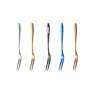 Colored 2 Teeth Fruit Dessert Fork 8