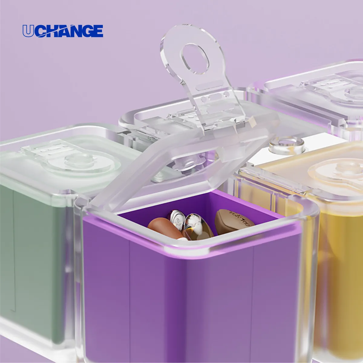 7-Day Cube Pill Organizer With Lanyard 1