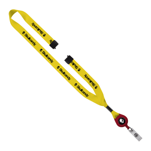 3/4" Polyester Lanyard with Metal Crimp & Retractable Badge Reel 242
