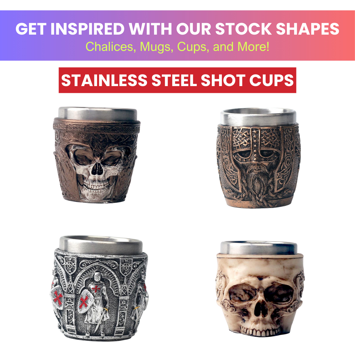 EpicMug Customizable Resin Molded Exterior Mug - Stainless Steel 450ML 36