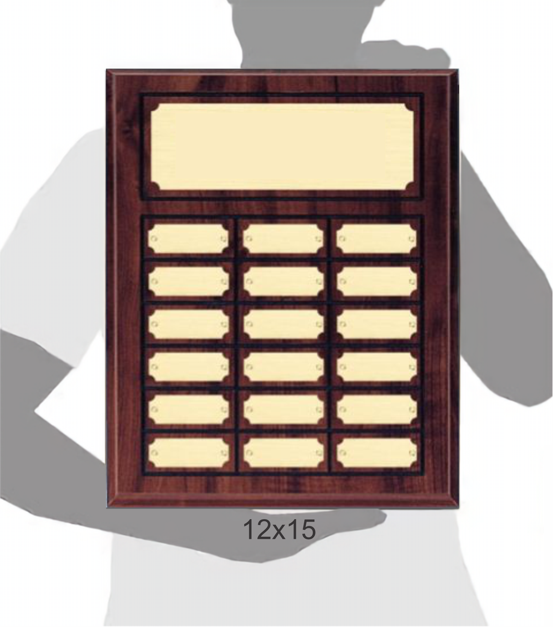 Perpetual Cherry Finish Plaque W/ 18 Plates (12" X 15.5") 7