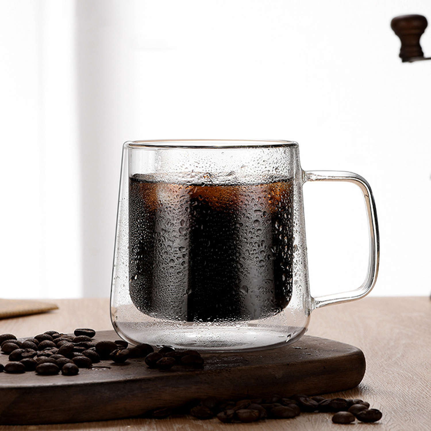 14Oz Clear Heat-Resistant Borosilicate Glass Coffee Mug 4