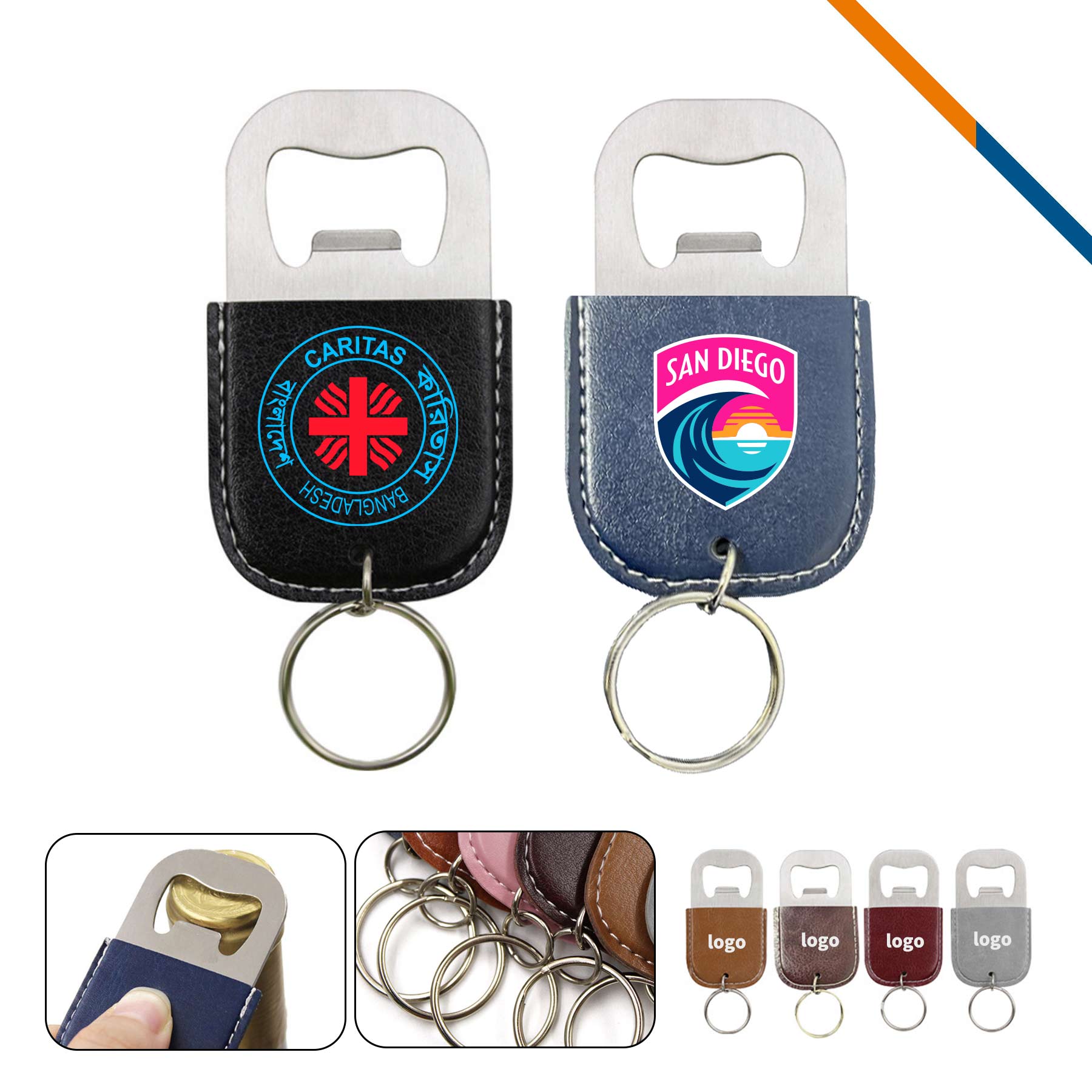 ClixKey PU Leather Keychain Bottle Opener 2