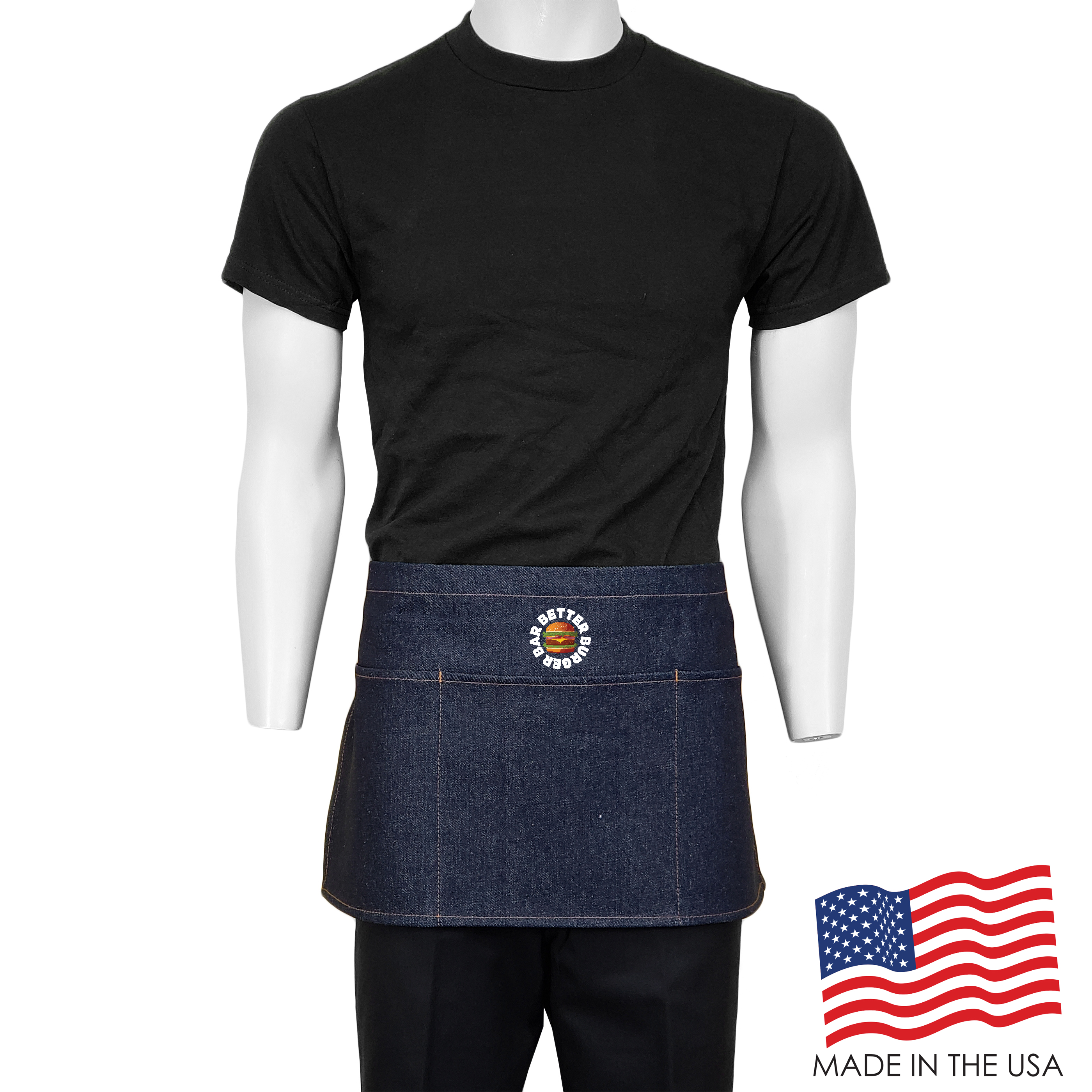 24 in. x 12 in. Denim Waist Apron with Pockets (Full Color) 3