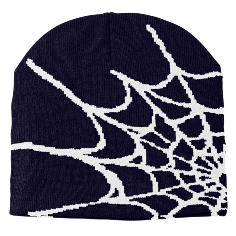 Spider Web Pattern Beanie with Custom Logo 8