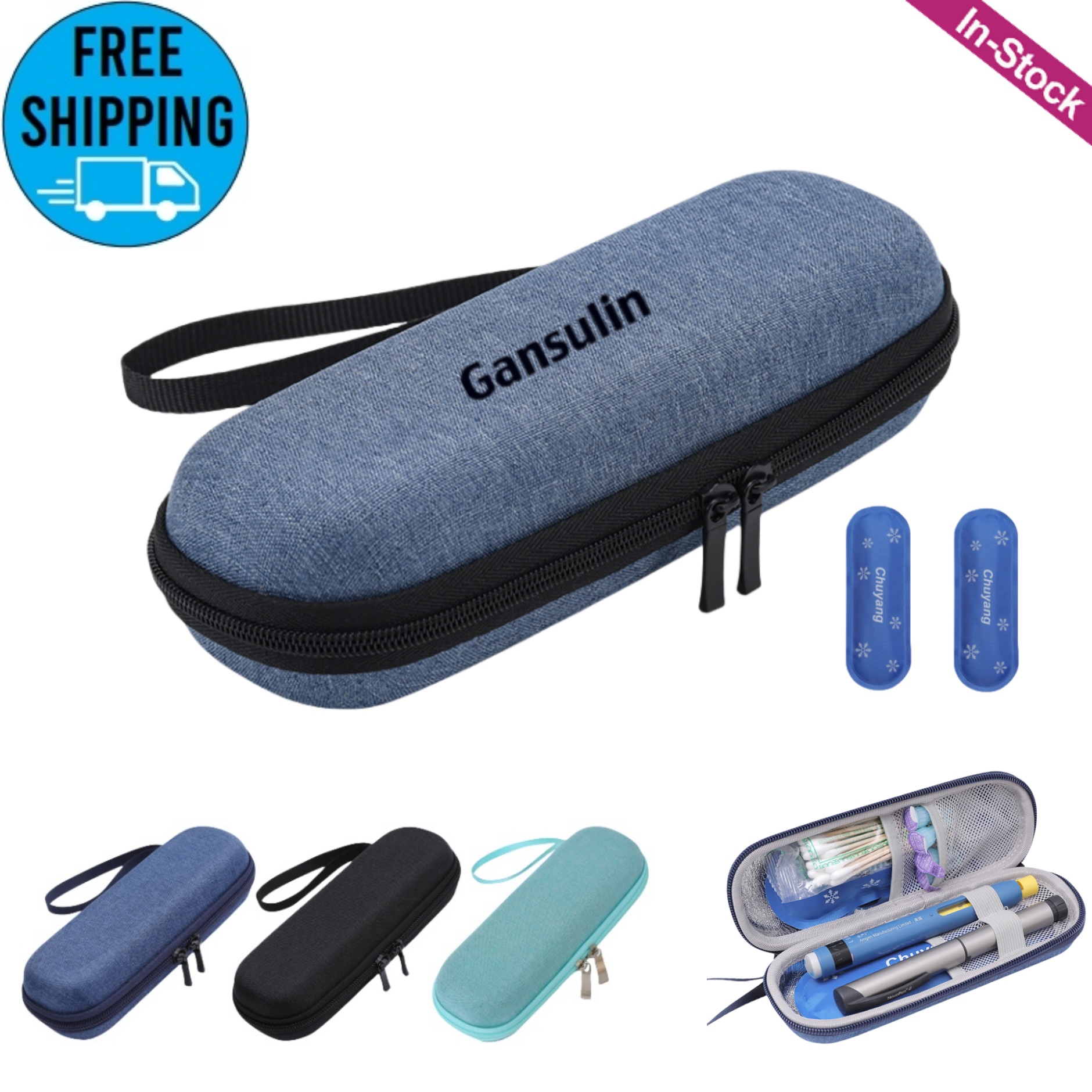 Insulin Cooler Travel Case With 2 Reusable Ice Pack 7