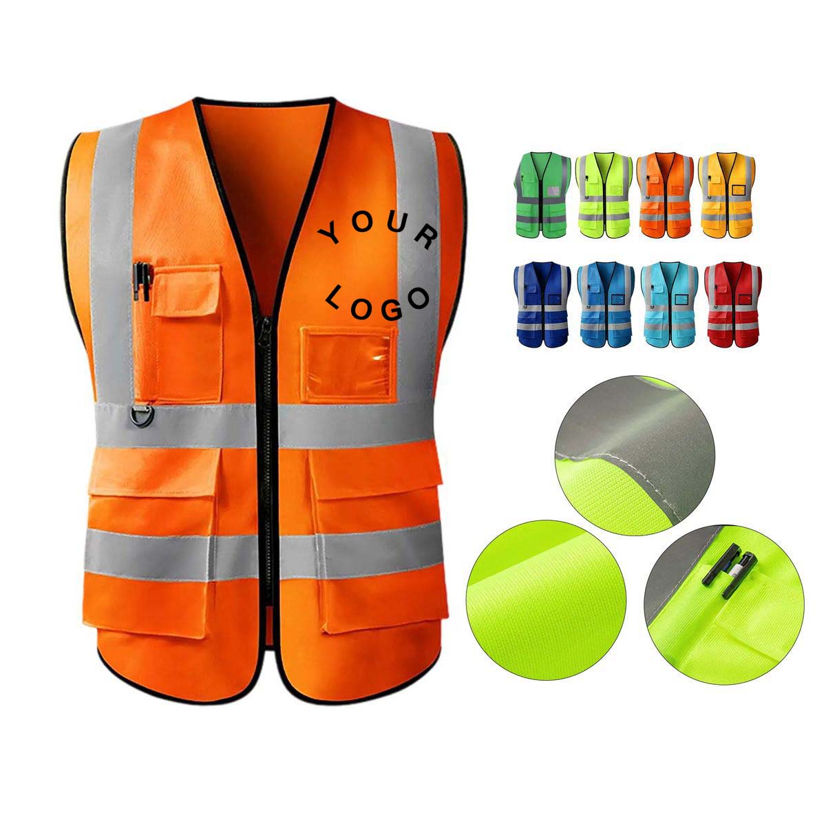 Reflective Safety Vest with Multiple Pockets 7