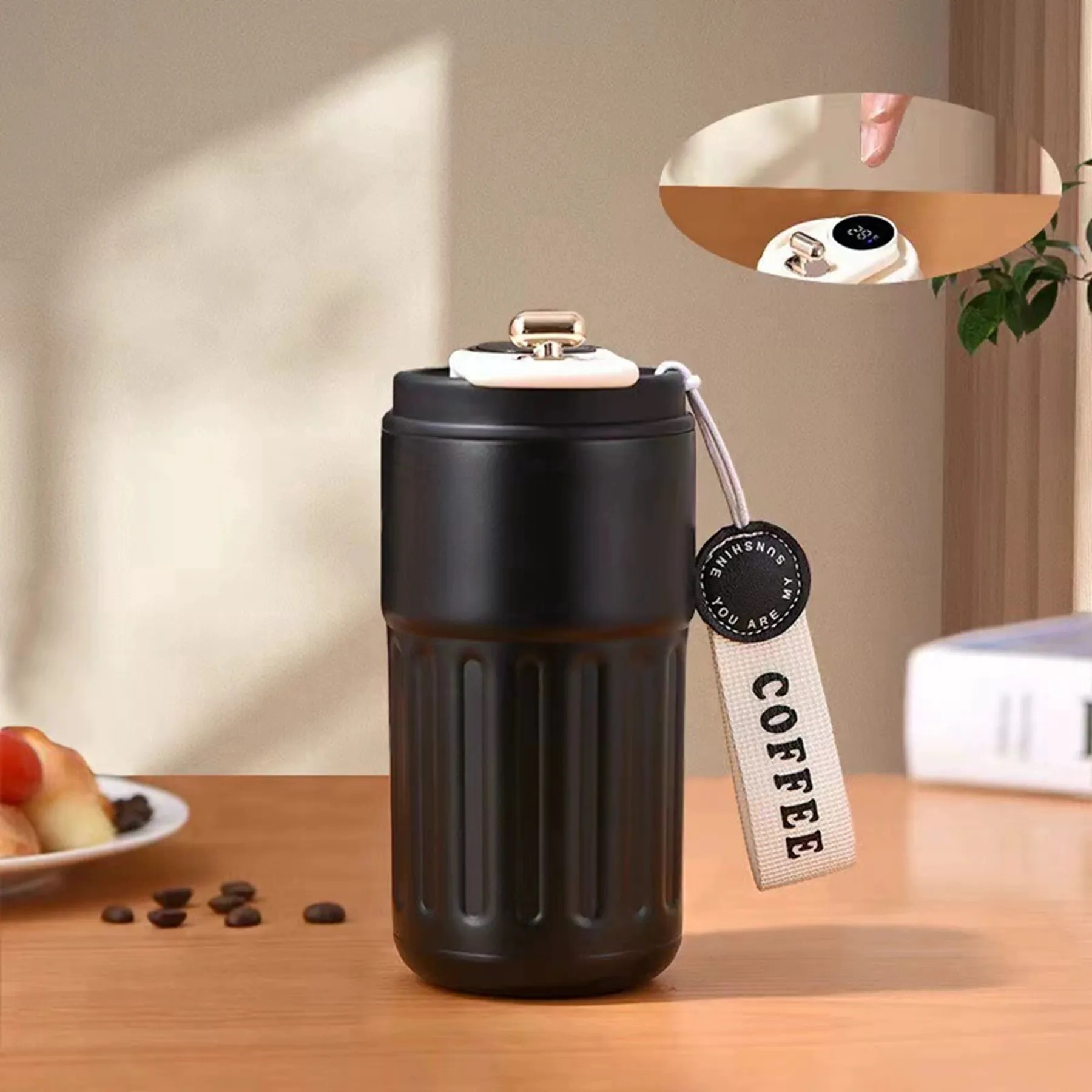 15 Oz. Smart Temperature Display Coffee Mug with Rope 16