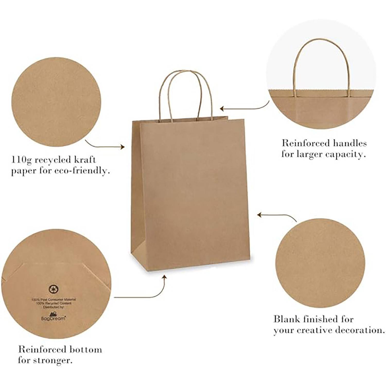 Kraft paper bags in natural color 4