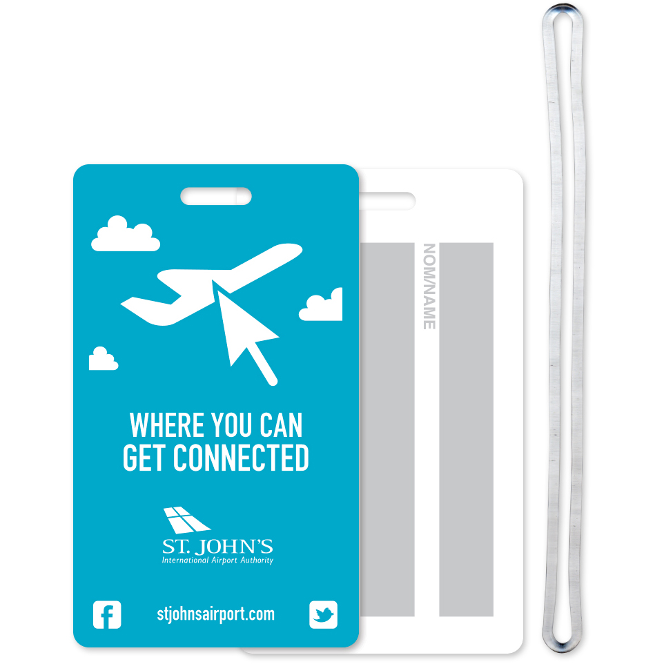 Luggage Tag (2 1/2"x4 1/4") Full Colour Front Imprint Write-On Panels on Back with 6" Loop