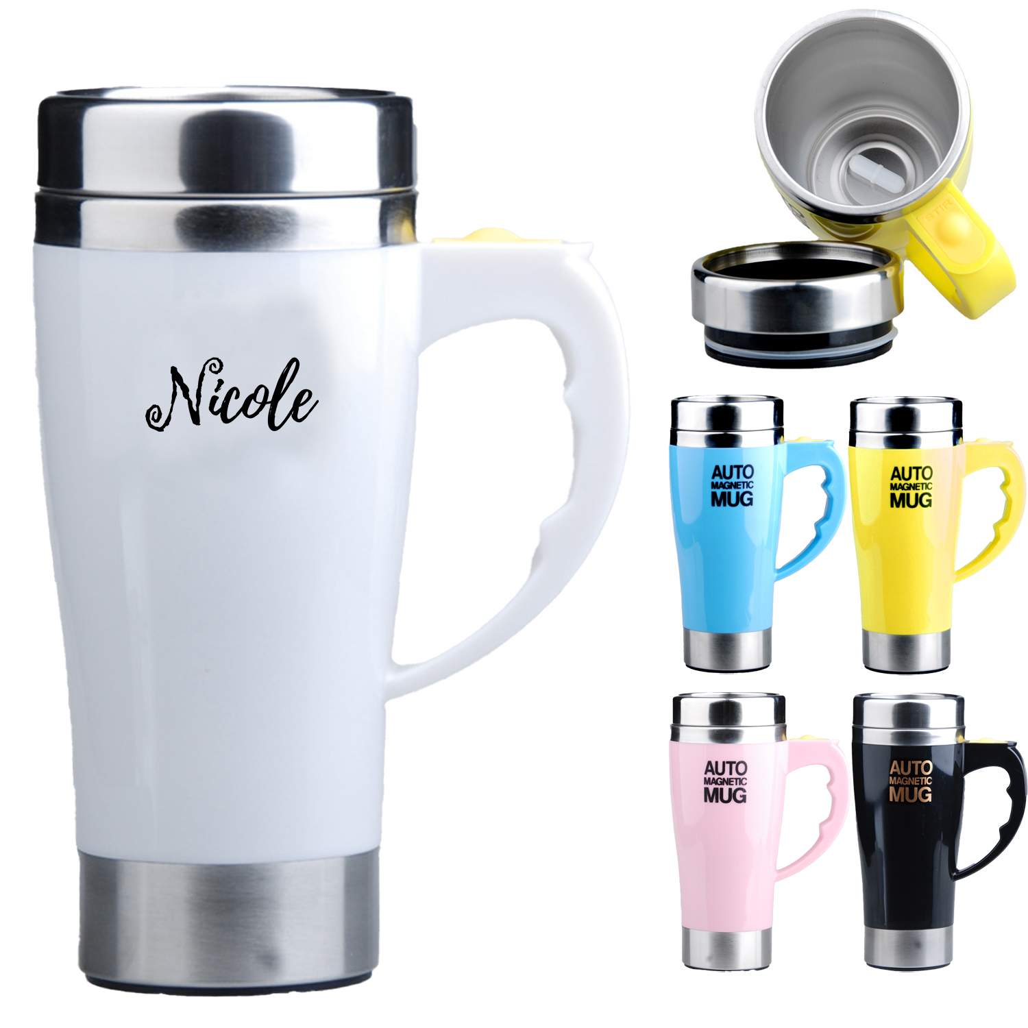 15oz Stainless Steel Magnetic Coffee Stirring Cup 4