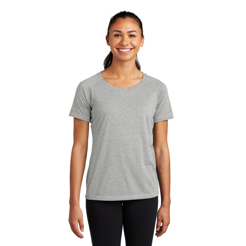 Sport-Tek Women's PosiCharge Tri-Blend Wicking Scoop Neck Raglan Tee. 14