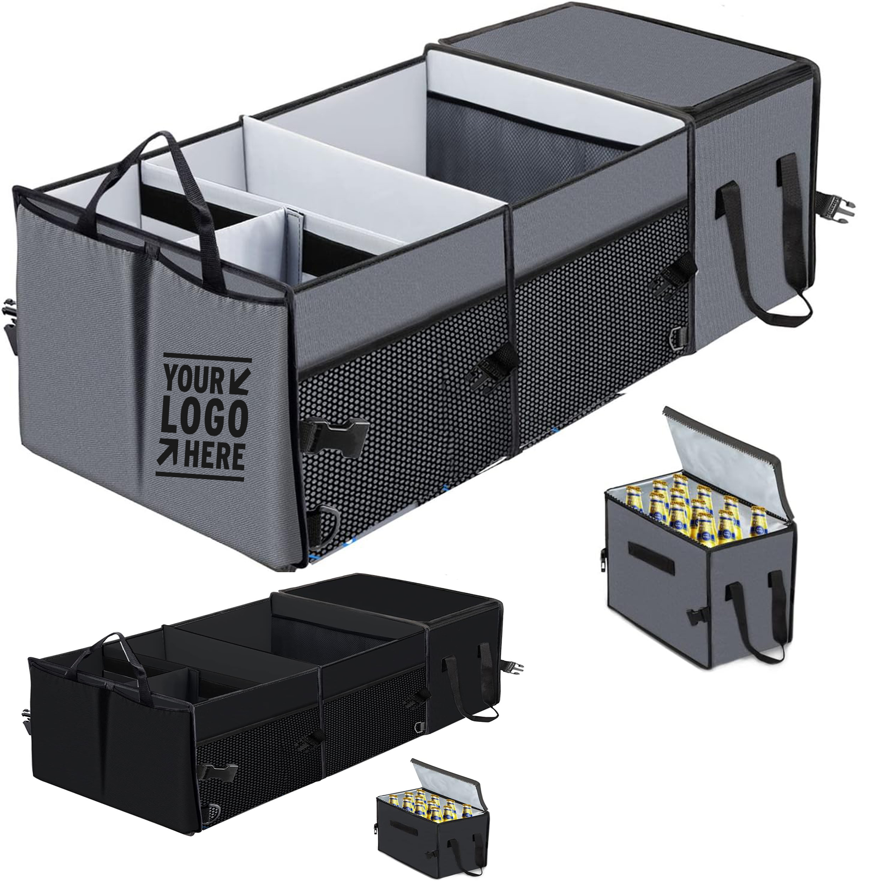 Washable Large Capacity Foldable Car Trunk Cargo Grocery Storage Organizer with Insulation Cooler B 2