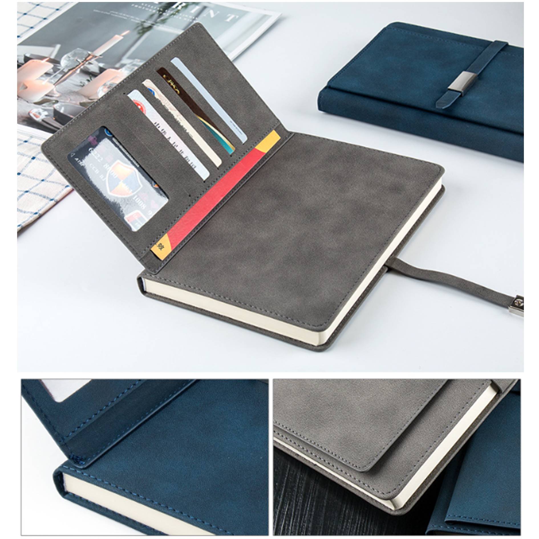 Tri-Fold Leather Journal And Pen Set Gift Box 2
