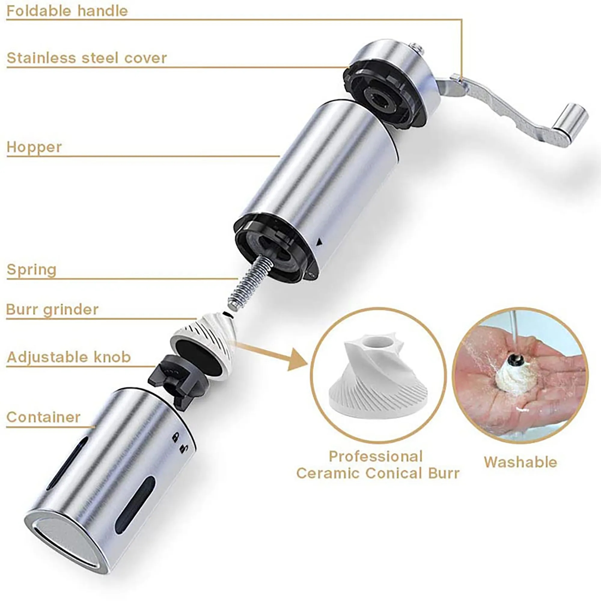 MOQ 10 Pcs Custom Manual Coffee Grinder 7