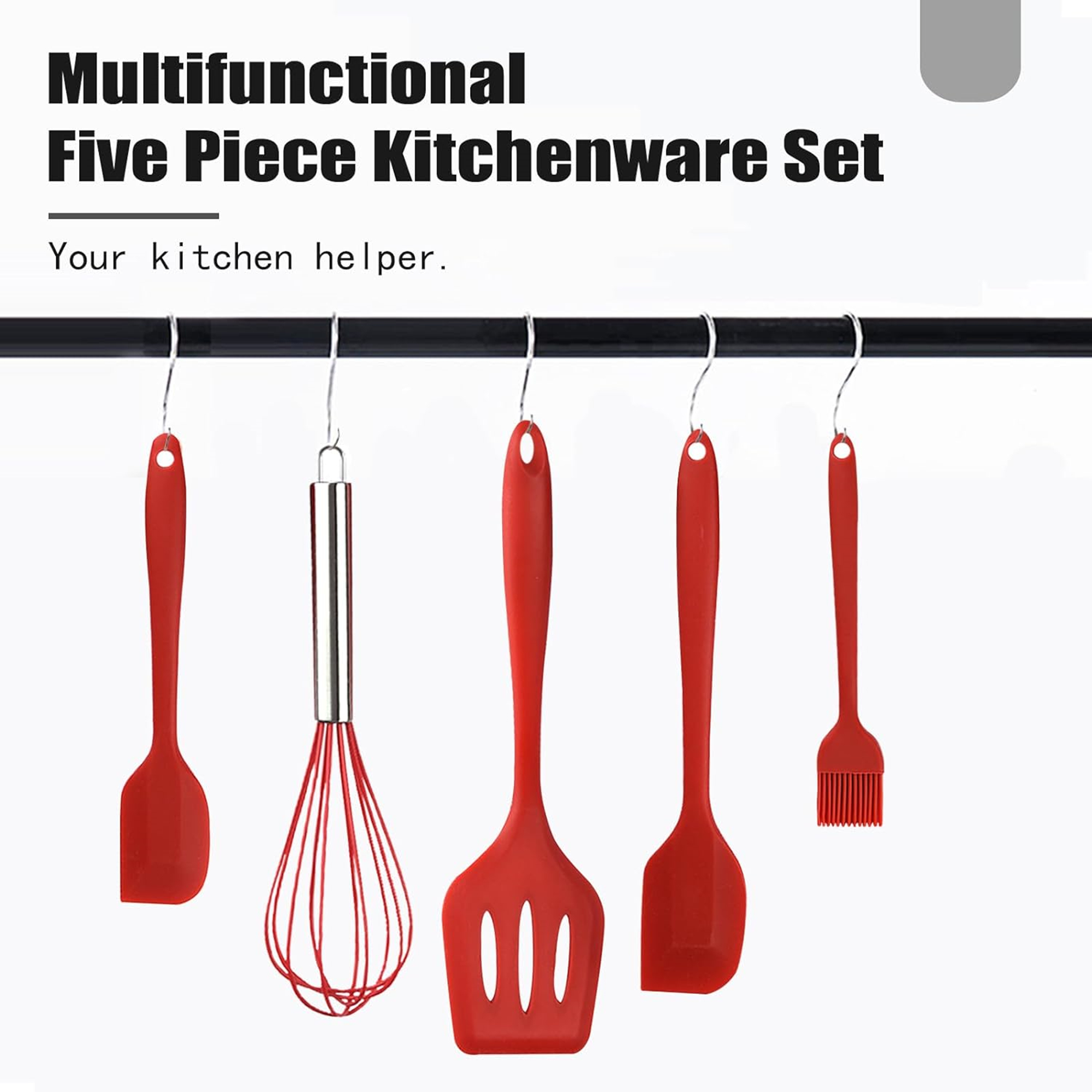 5 Pcs Kitchen Cooking Silicone Utensils Set 4