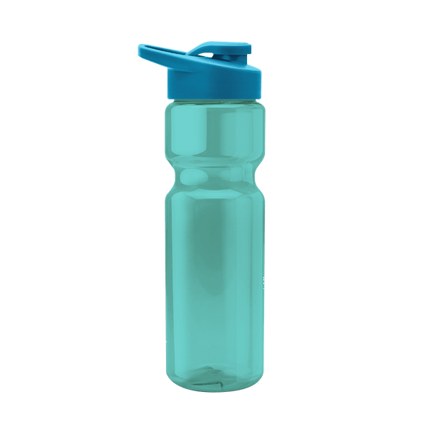 Tandem 28oz Recycled Transparent Bike Bottle w/Drink-thru Lid 13