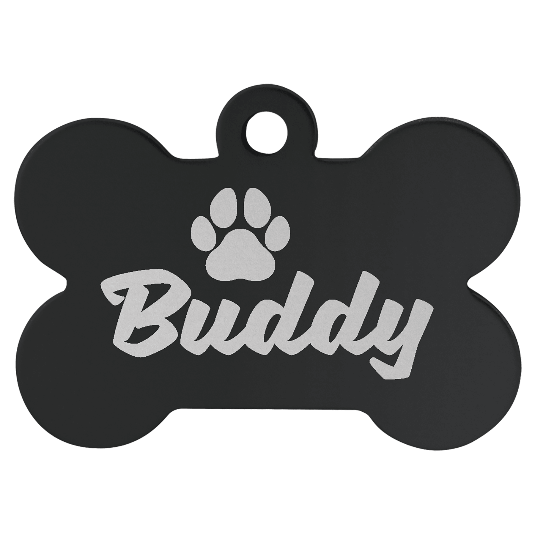 1 1/2" x 1" Black Anodized Aluminum Bone Pet Tag 1