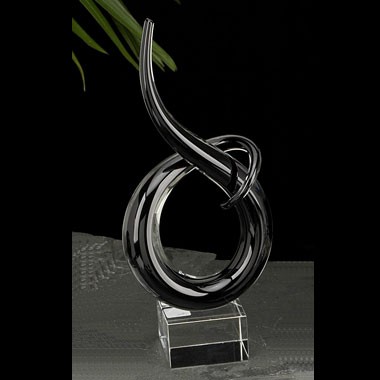 14" Black spiral Crystal Award