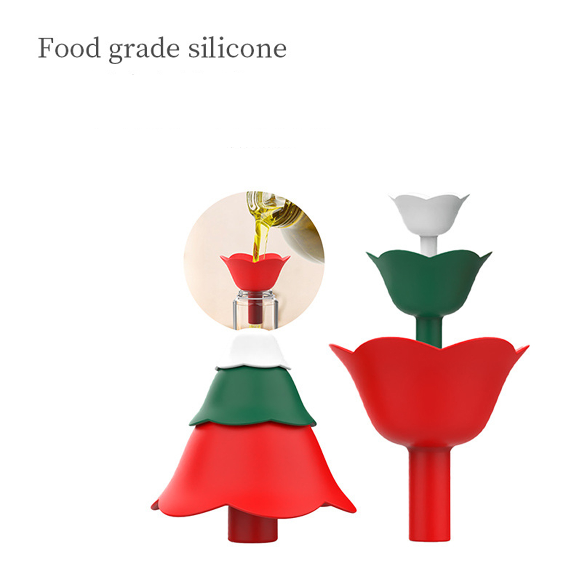 Festive Silicone Kitchen Funnels - Christmas Tree Design 2