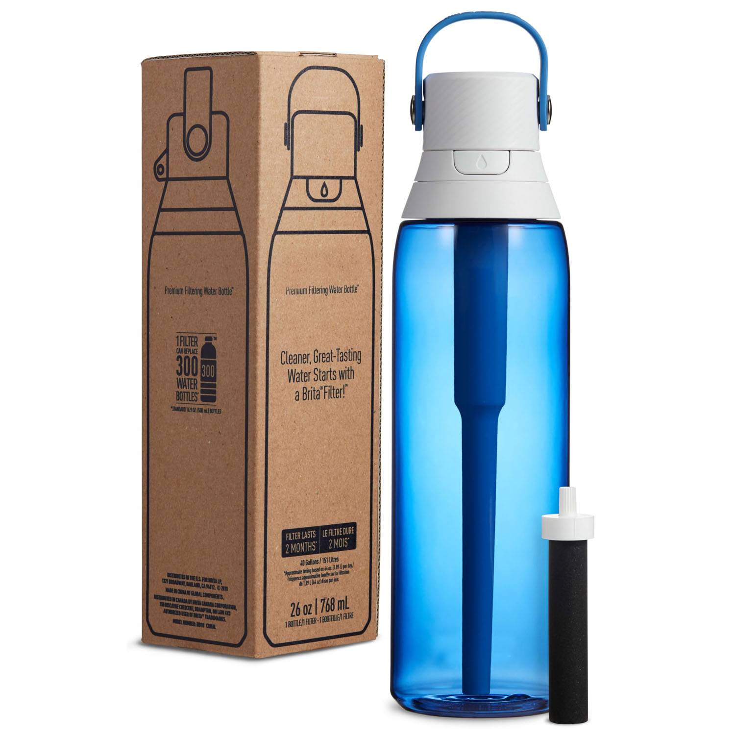 26oz Portable Plastic Filter Water Bottle w/ Straw 7