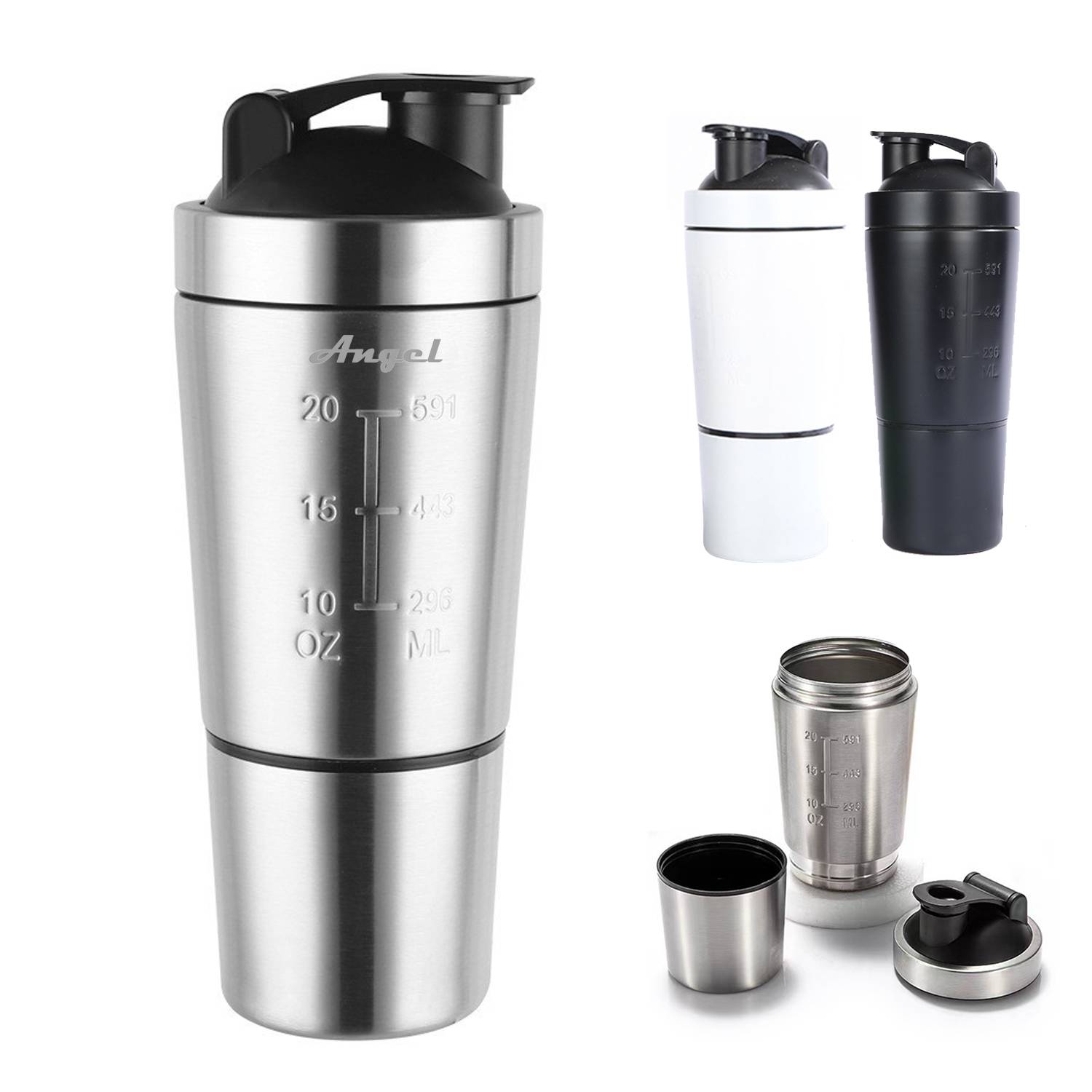 20Oz Stainless Steel Shaker Bottle, custom water bottle with logo imprint 2