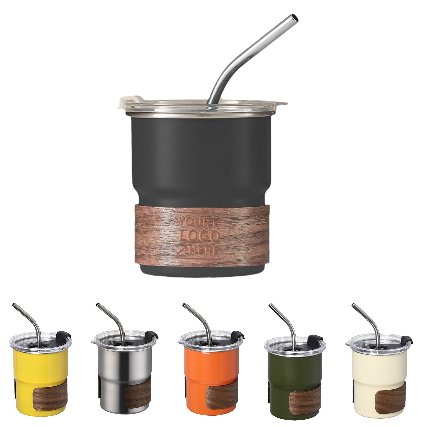 10oz Stainless Steel Walnut Sleeve Mug