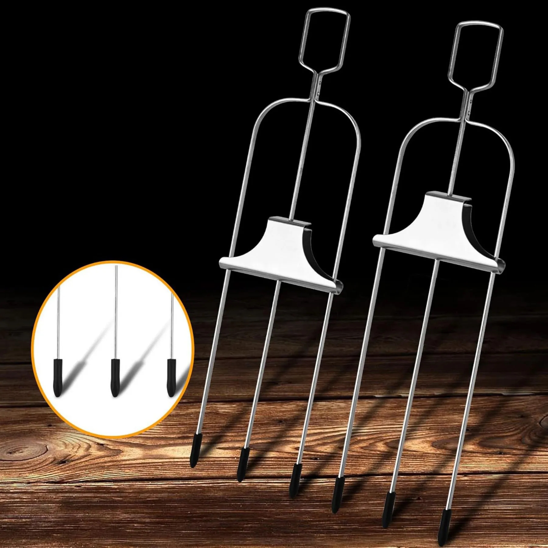 3-Prong Stainless Steel Skewers 3