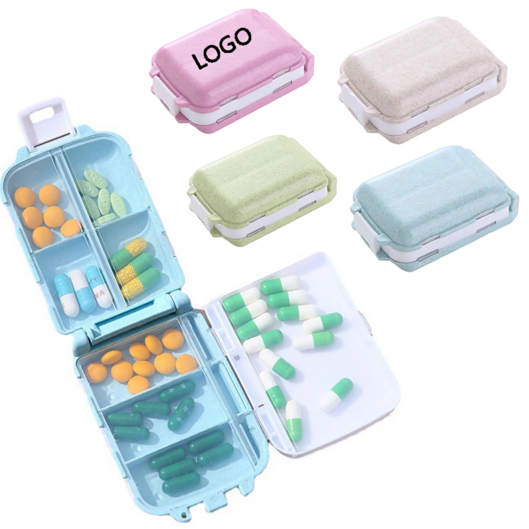 8 Compartments Weekly Pill Organizer Box 2