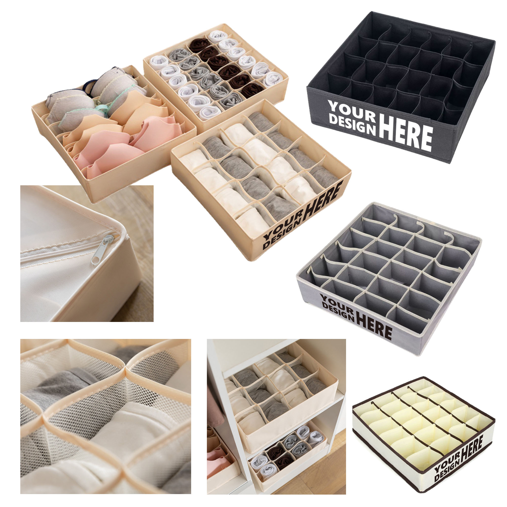 Drawer-Type Grid Storage Box For Wardrobes 3