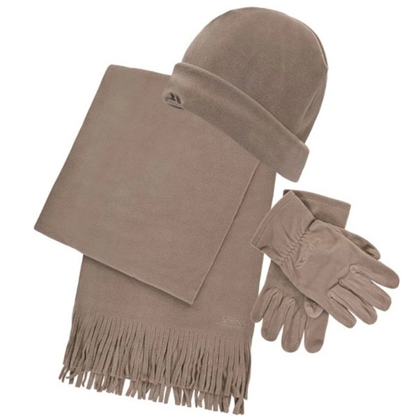 Polar Fleece 3 Piece Hat Scarf Glove Set 1
