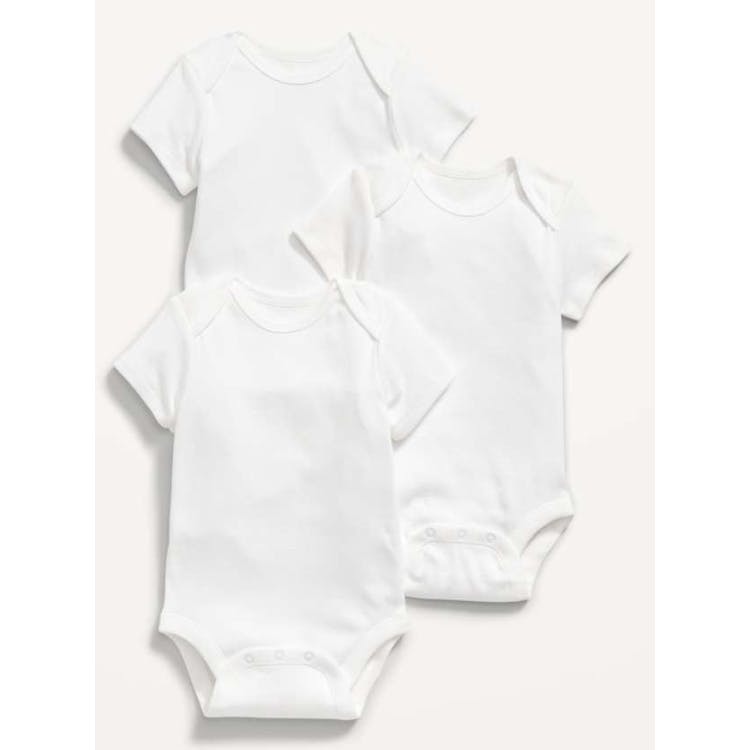 Unisex Short Sleeve Onesies White 12-24M 3 Pack 2