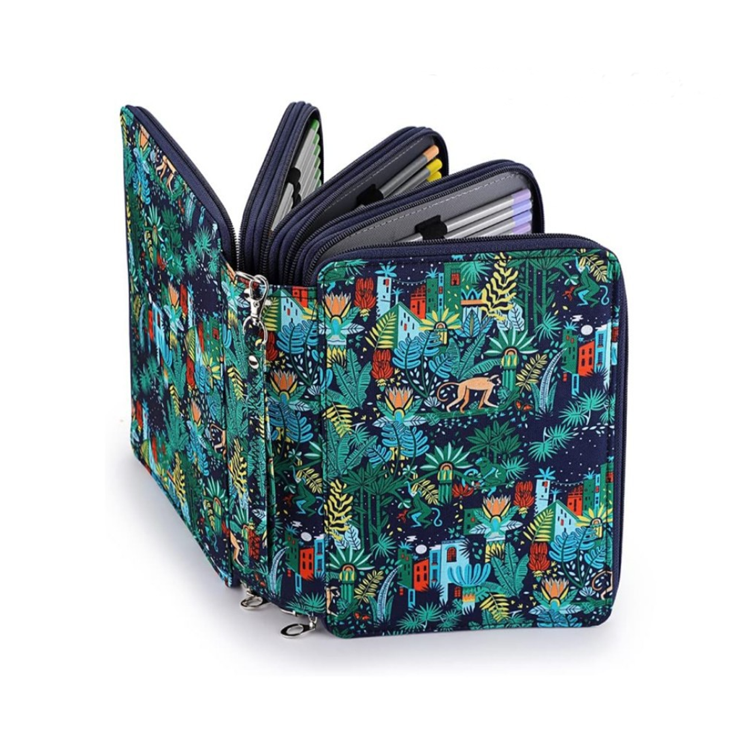 Oxford Cloth Large Capacity Printed Multi-color Pencil Bag 3