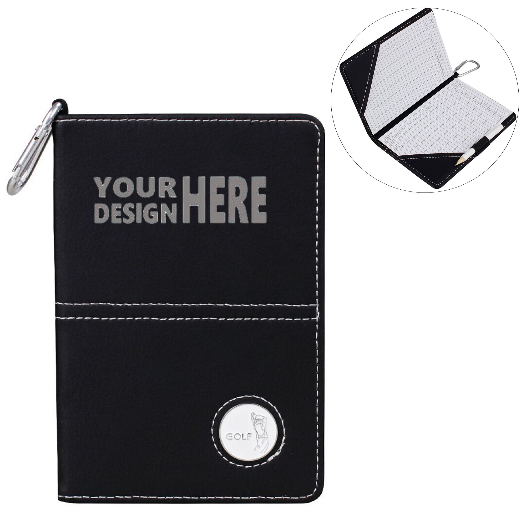 Outdoor Golf PU Scorecard Holder Case 1