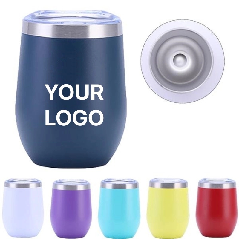 12 Oz Engraved Stainless Steel Wine Cup With Lid Can Cooler 2