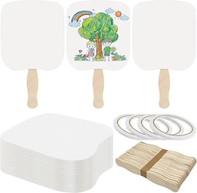 8x8Hand Fan Full-colored (2 sides) with Wooden Handle 6