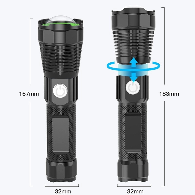 Custom Rechargeable Zoomable Flashlights 4