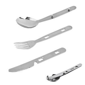 3 In 1 Stainless Steel Flatware Knife Fork Spoon Set With Clear Pouch 4