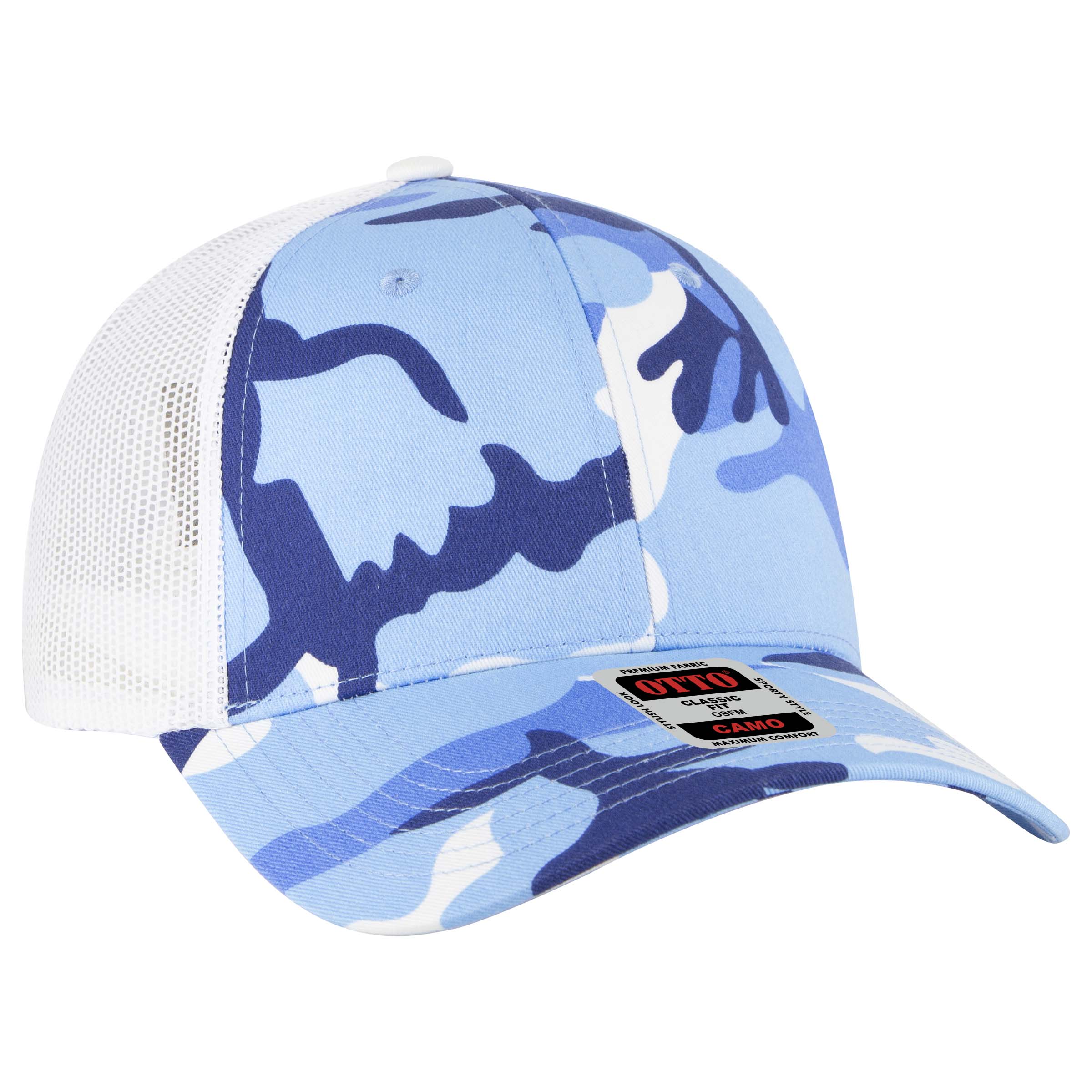 OTTO CAP Camouflage 6 Panel Low Profile Mesh Back Trucker Hat