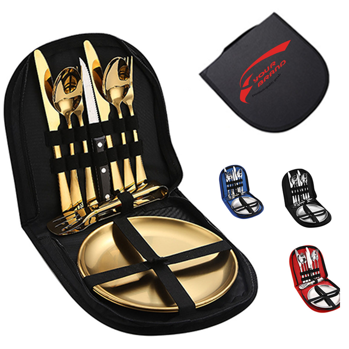 High quality Metal Camping Utensil Silverware Set 2 people 2