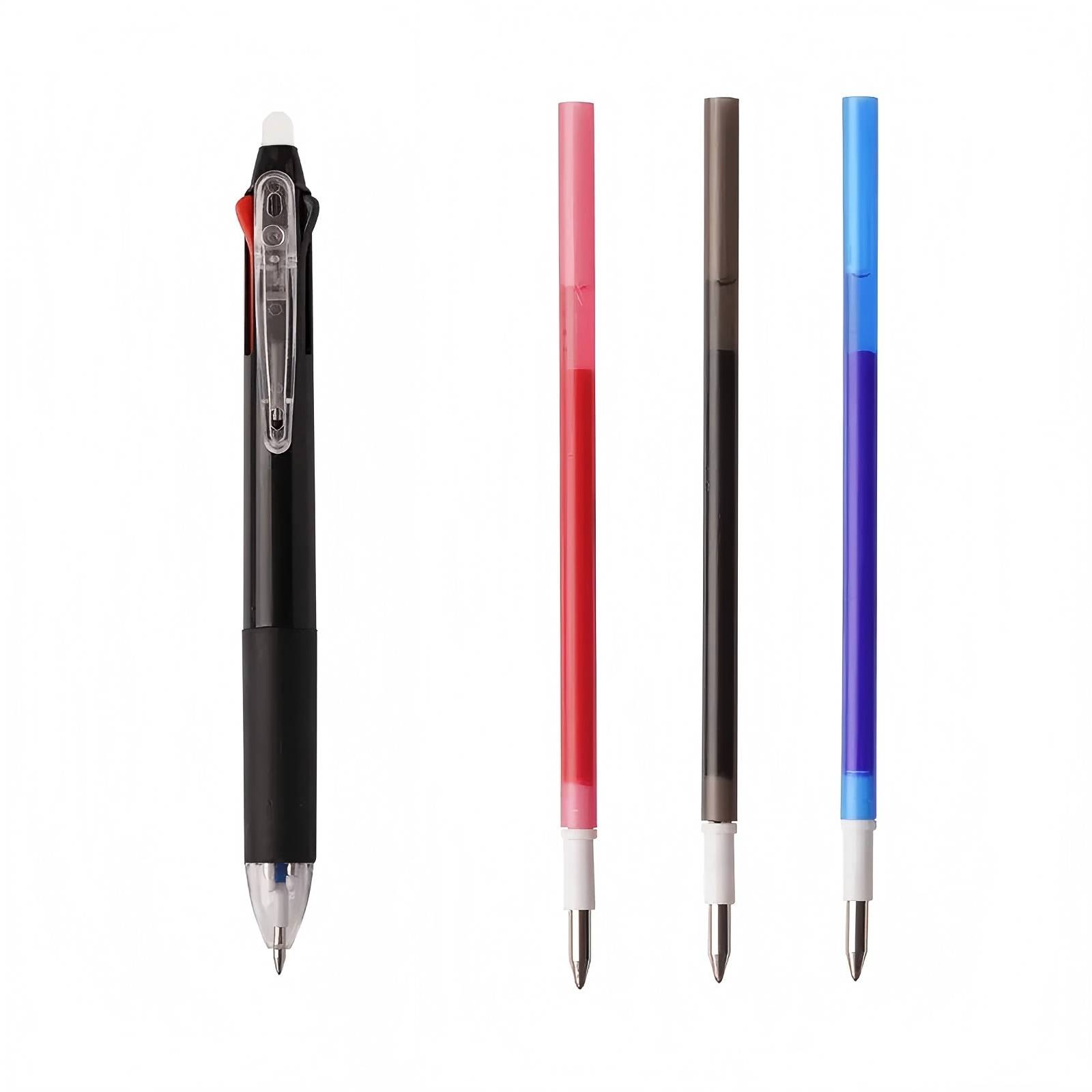 Retractable 3-Color Erasable Gel Pen W/ 0.5mm Fine Tip 2
