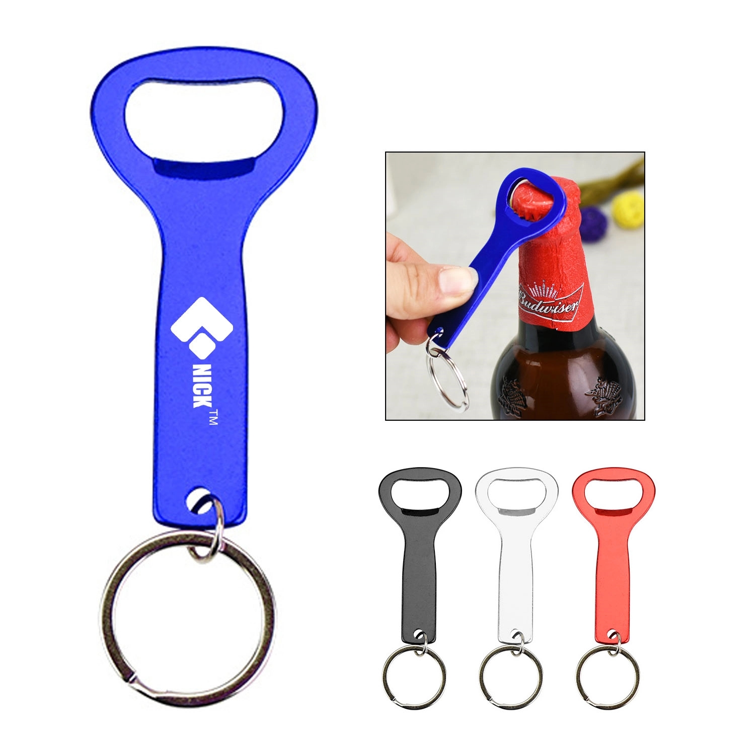 Flat Top Bottle Opener Keychain 2