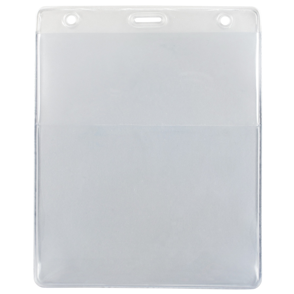 Vertical Top Load Badge Holder w/Slot & Chain Holes (4.44" X 5.25")(Clear) 1