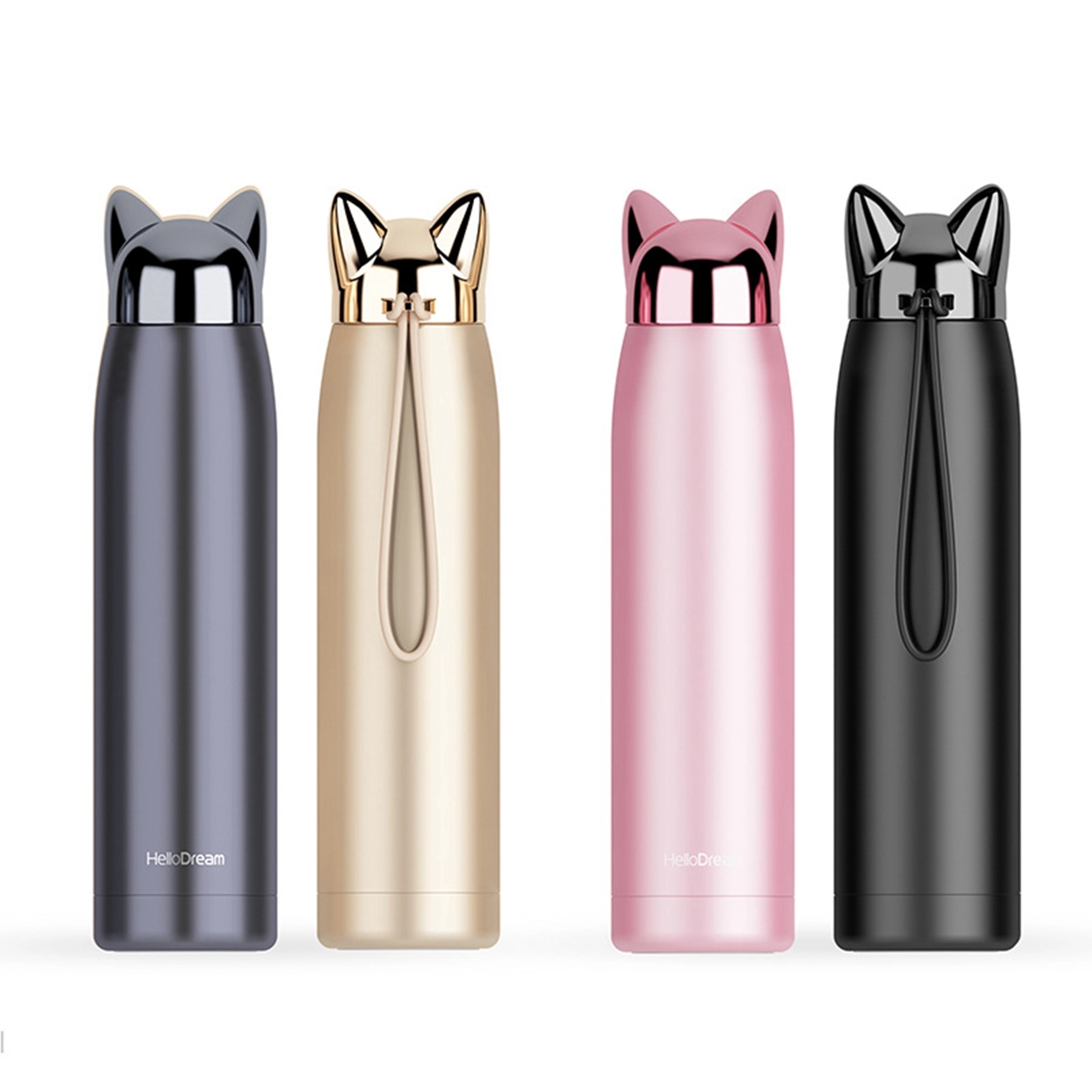 11 OZ. Stainless Steel Fox Shape Vacuum Bottle with Strap 1