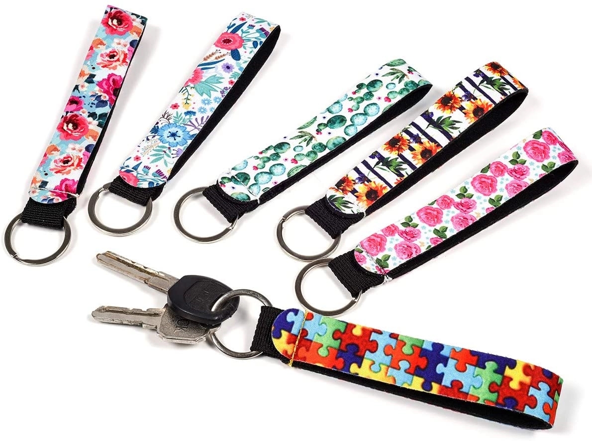 Full Color Custom Wrist Strap Keychain Neoprene Wristlet 4