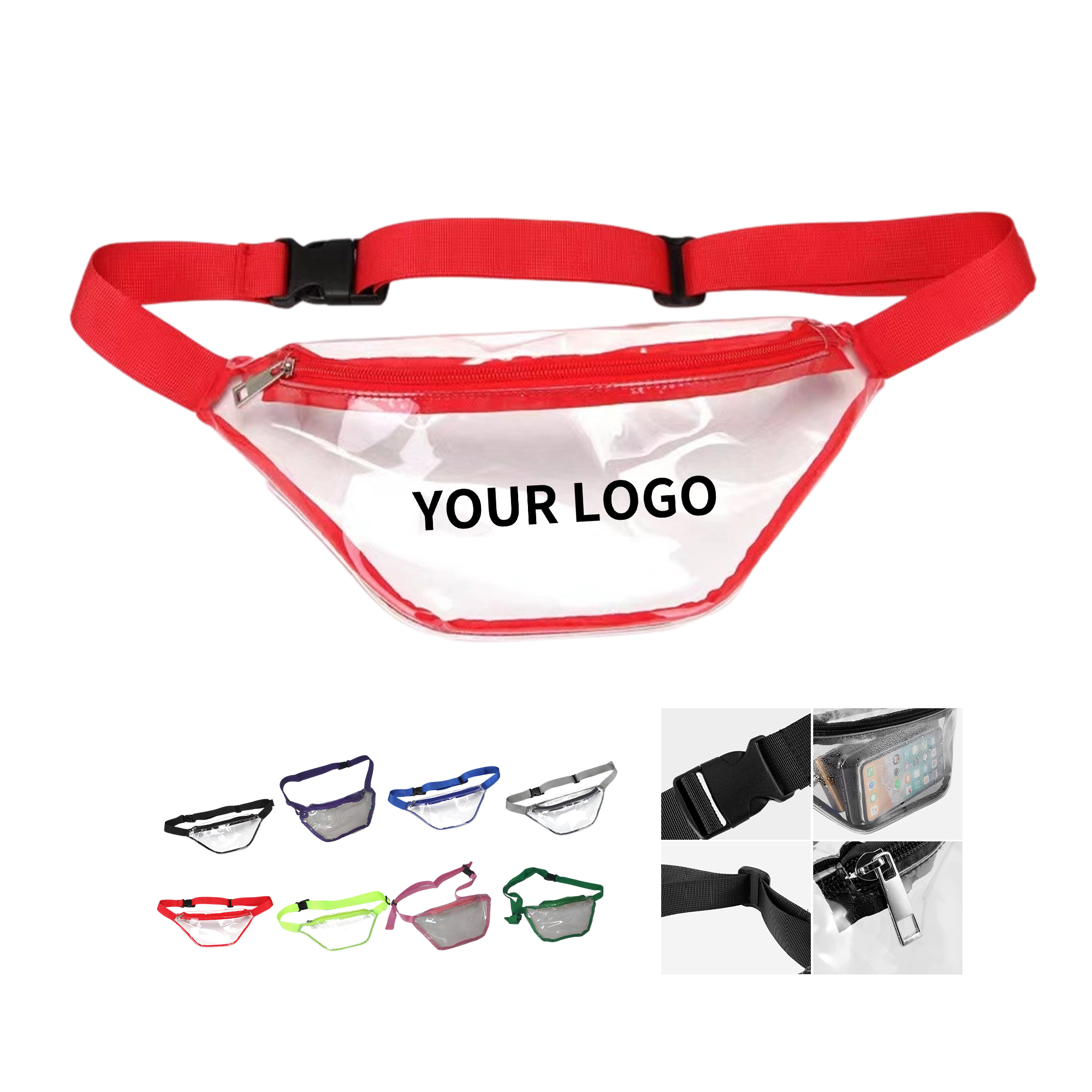Transparent PVC Waist Pack Stadium Compliant 12" 2