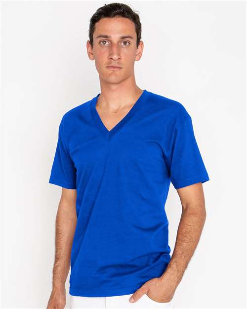 Unisex USA-Made Fine Jersey V-Neck T-Shirt - 24056 7