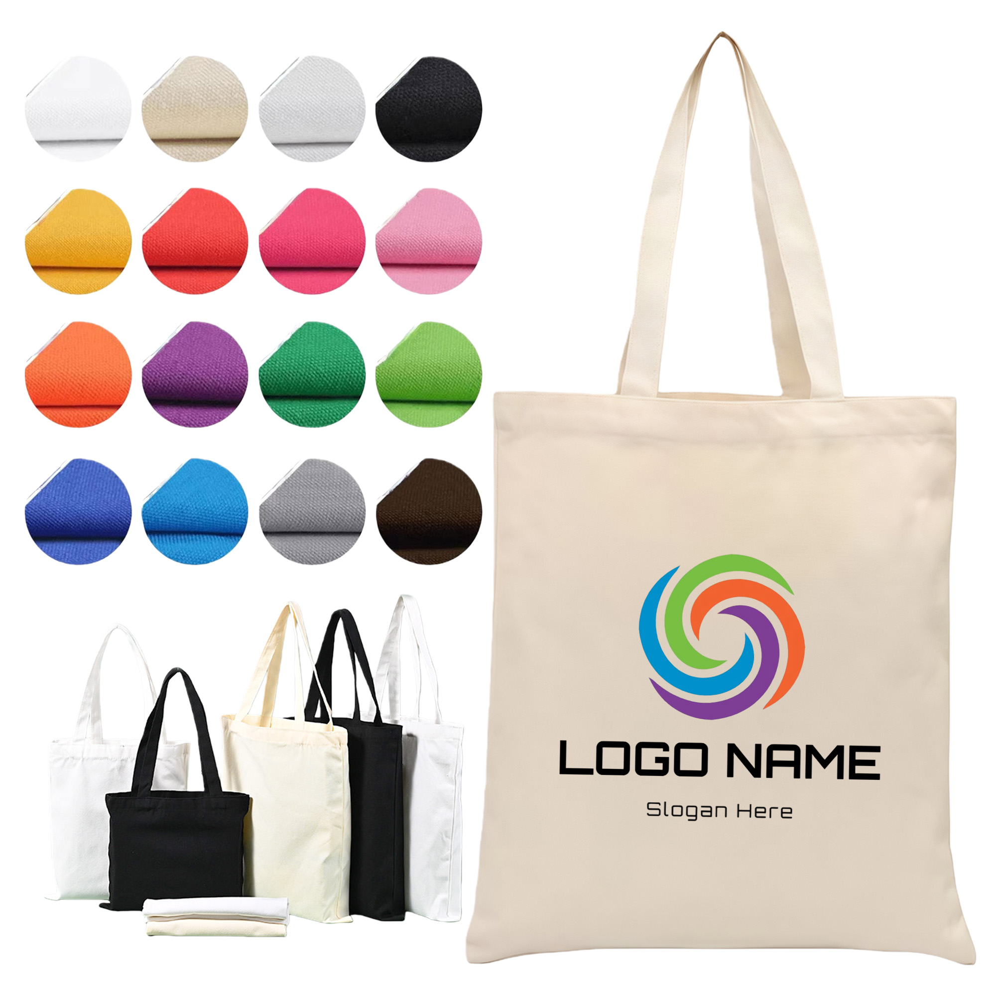 Durable Grocery Canvas Tote Bag, custom tote bag with logo imprint 2