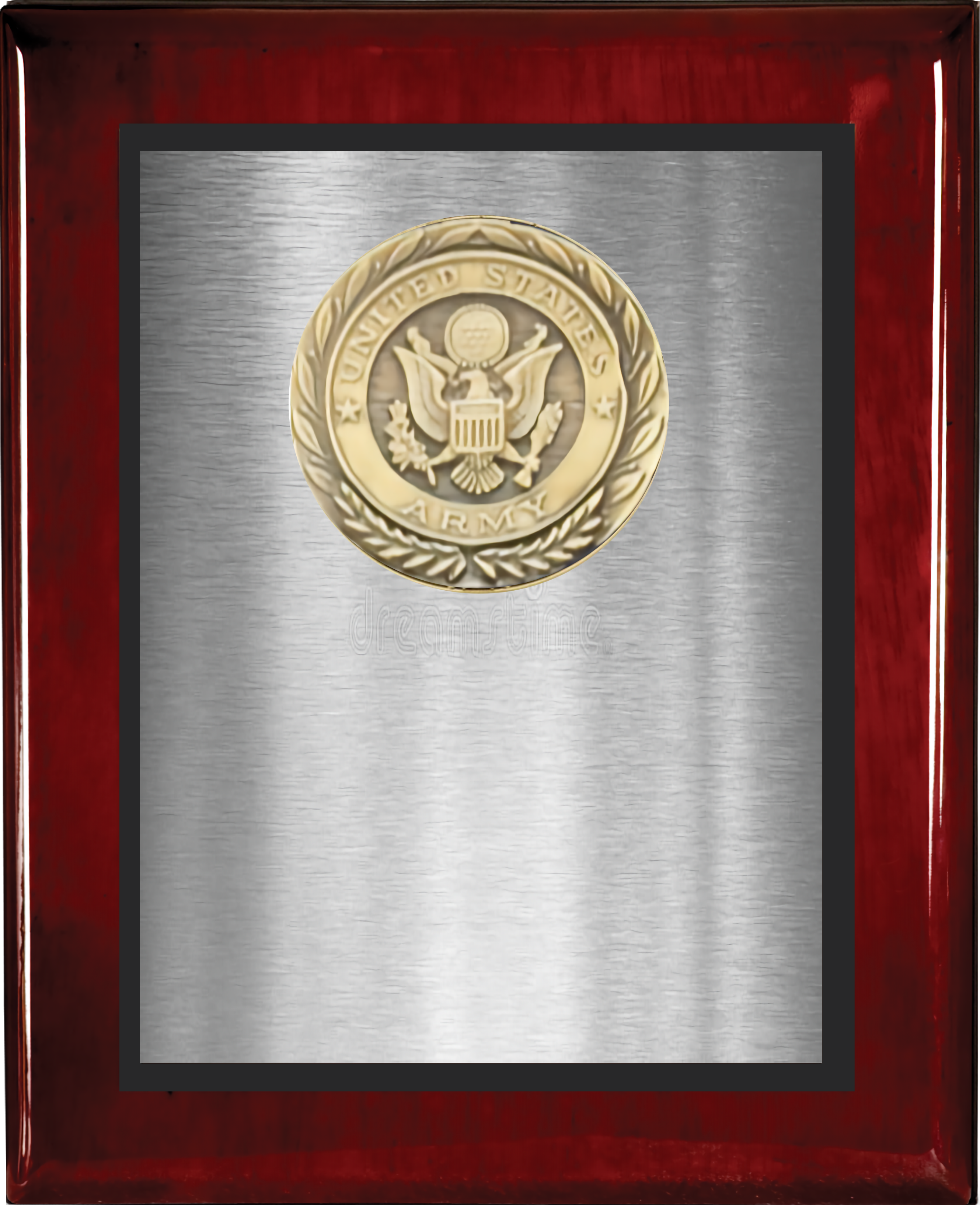 Rosewood Piano Finish Plaque w/Double Plate and Medallion 6