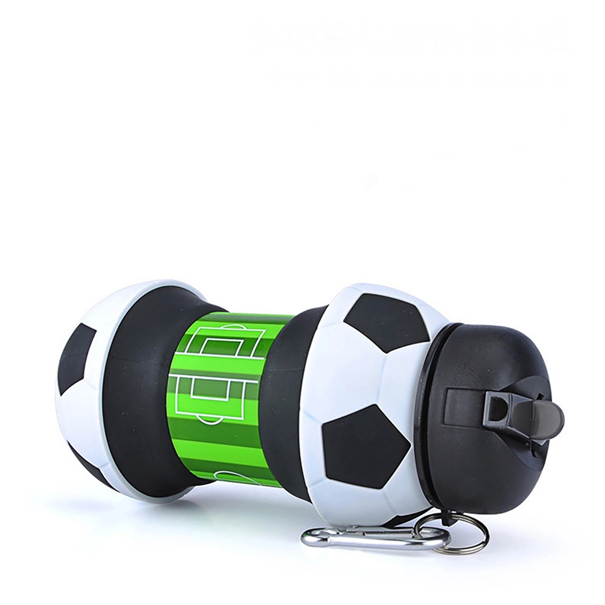 18 Oz Collapsible Silicone Soccer Ball Water Bottle 2